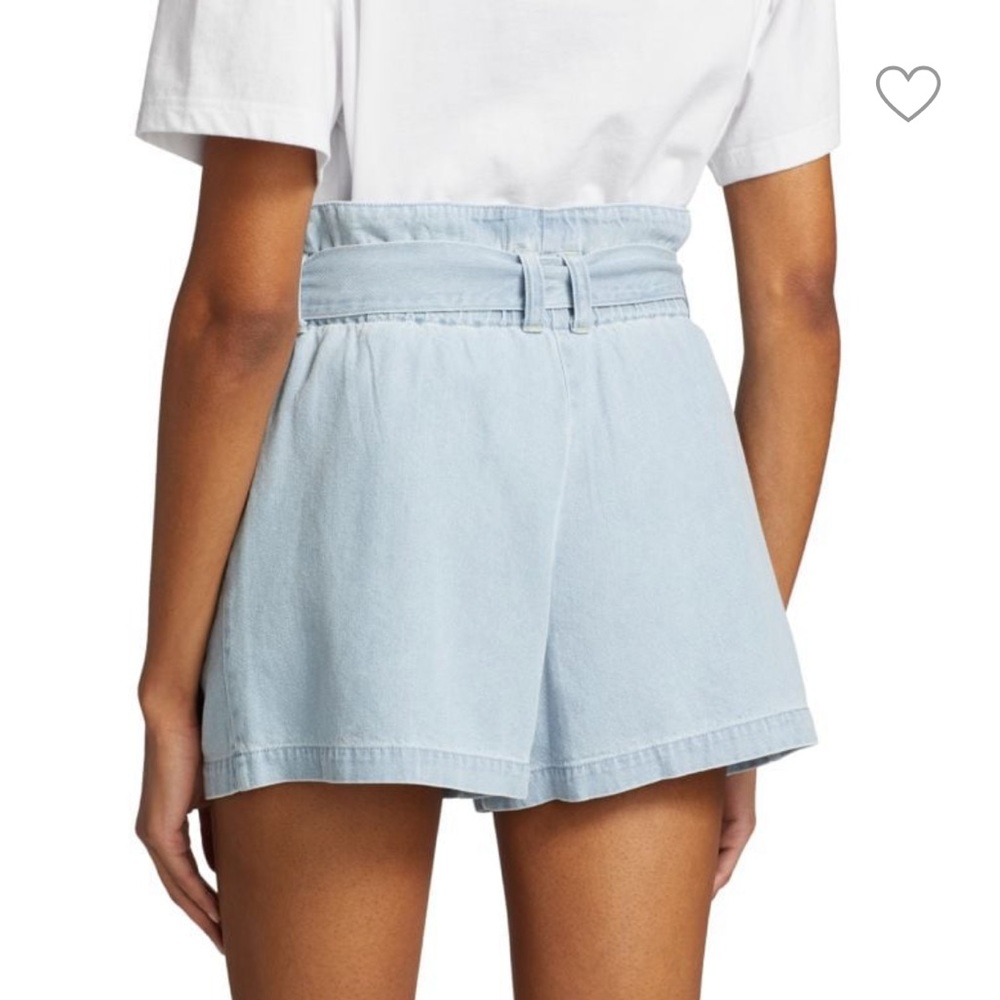 Rails Light Vintage Wash - High-Rise Paperbag Denim Shorts Size M - Picture 8 of 12